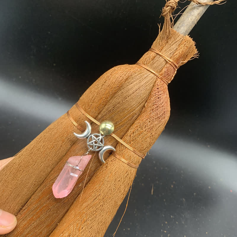 Ornamento a forma di stella di scopa di paglia di cristallo Olivenorma