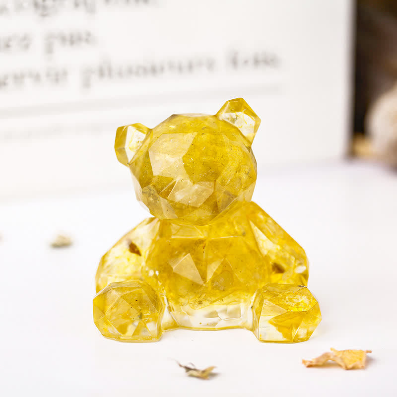 Decorazione con pietra preziosa a forma di orso seduto con specchio Olivenorma