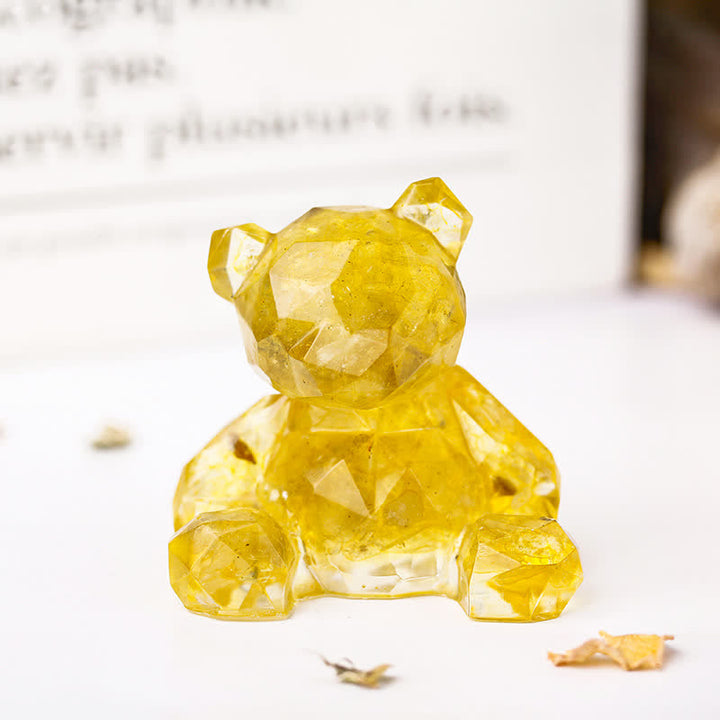 Decorazione con pietra preziosa a forma di orso seduto con specchio Olivenorma