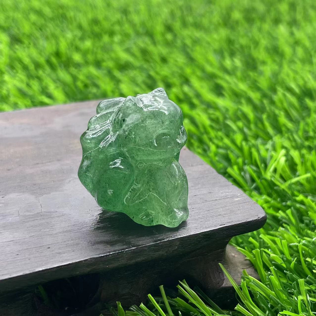 Olivenorma Pietra Naturale 3cm Decorazione in Pietra Preziosa a Forma di Volpe a Nove Code 