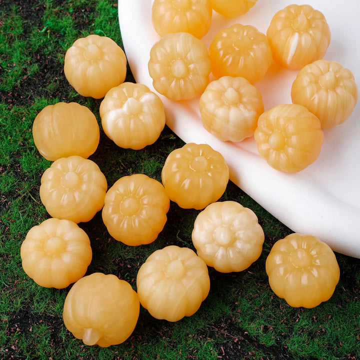 Olivenorma 1PC Decorazione in pietra preziosa di zucca in calcite gialla Mini - image 3