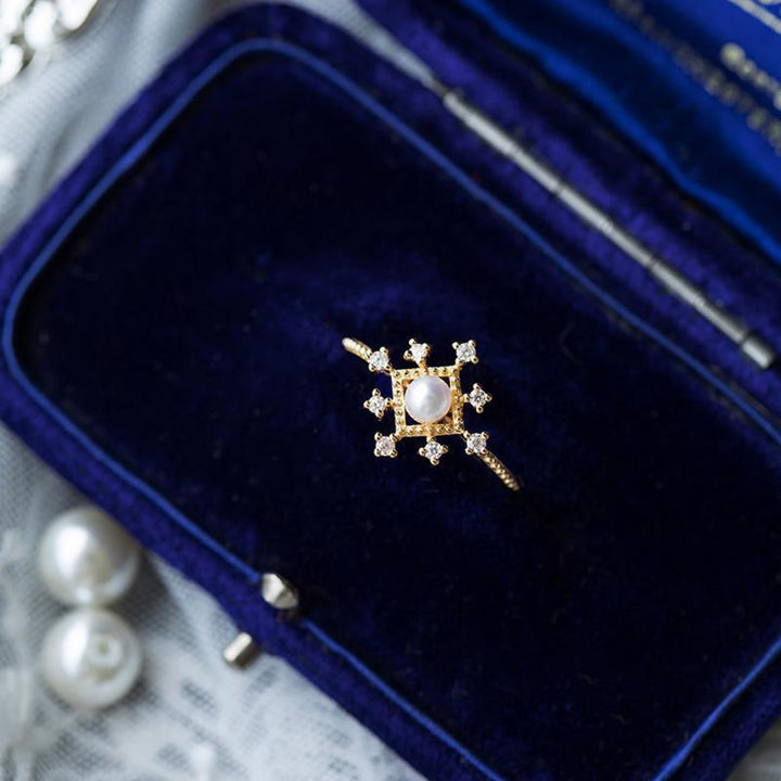 Anello con perla naturale Olivenorma Romontic Flower e zircone