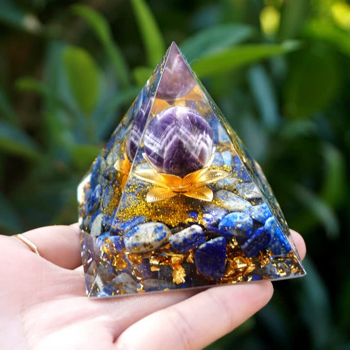 Olivenorma Loto Positivo Ametista Sfera Orgone Piramide
