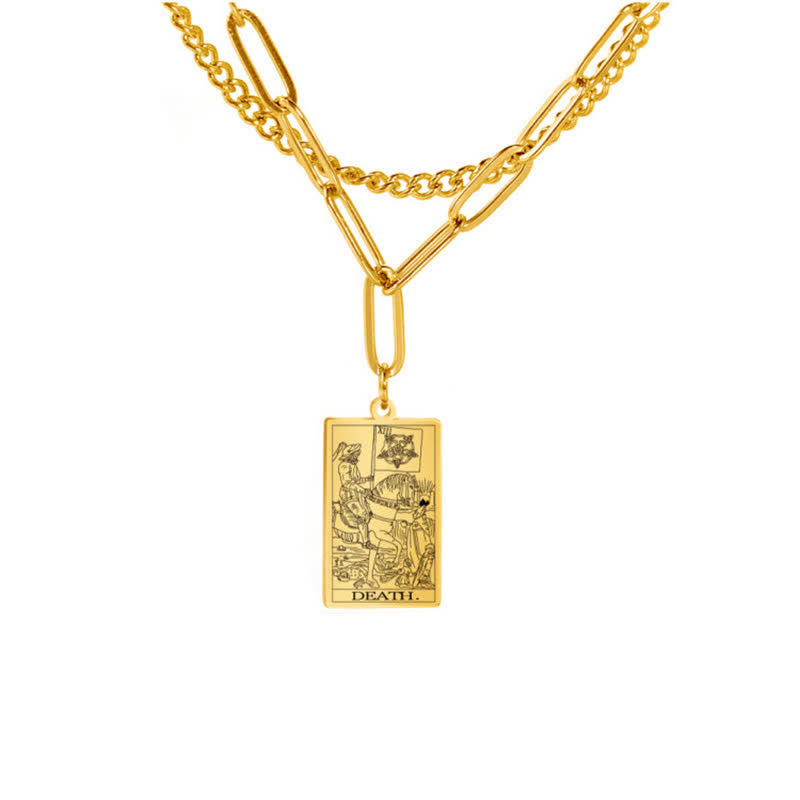 Collana a doppia catena con carta dei tarocchi Olivenorma
