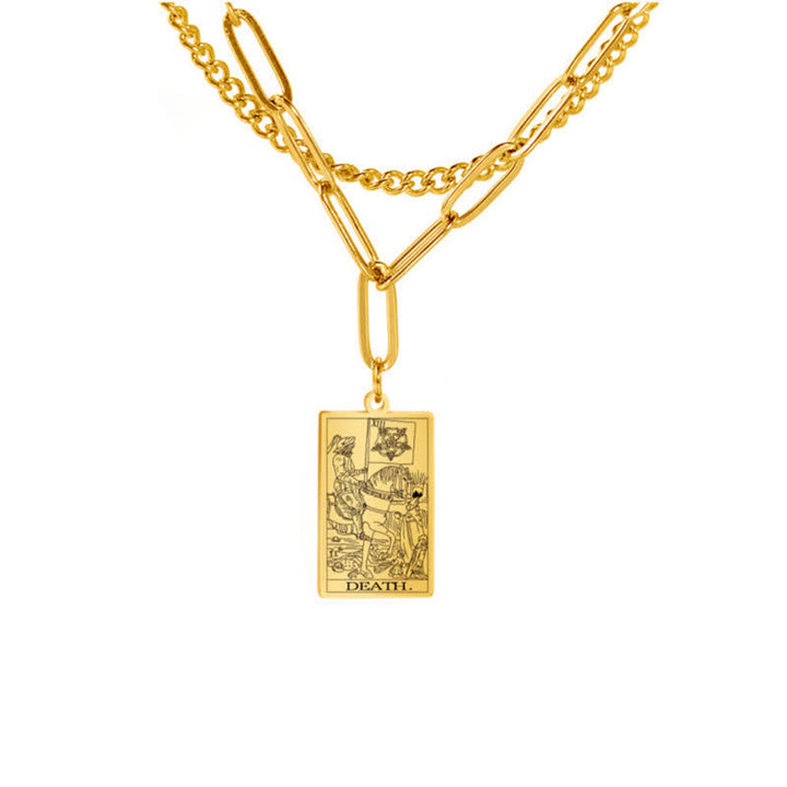 Collana a doppia catena con carta dei tarocchi Olivenorma