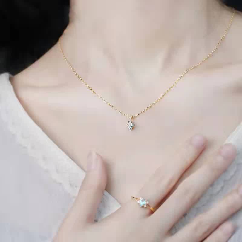Collana con tormalina Paraiba rombica delicata Olivenorma 