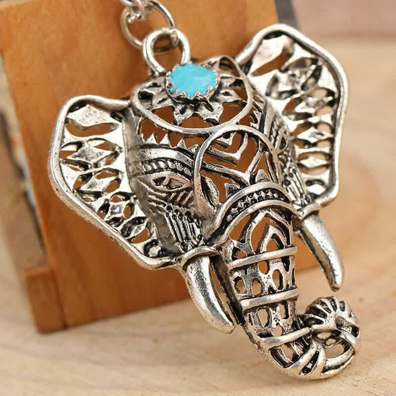 Collana vintage con elefante turchese Olivenorma - image 8