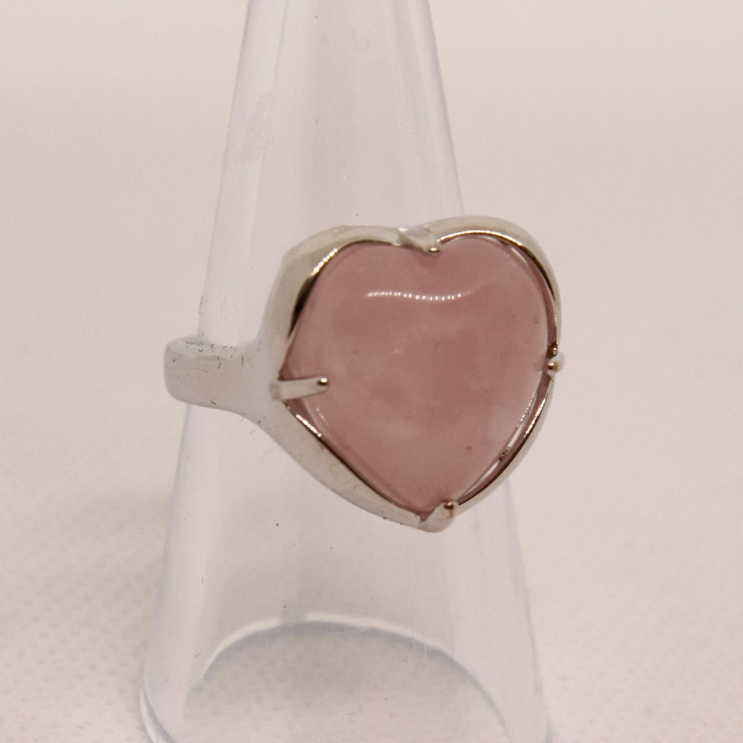 Anello a forma di cuore in cristallo di pietra naturale Olivenorma