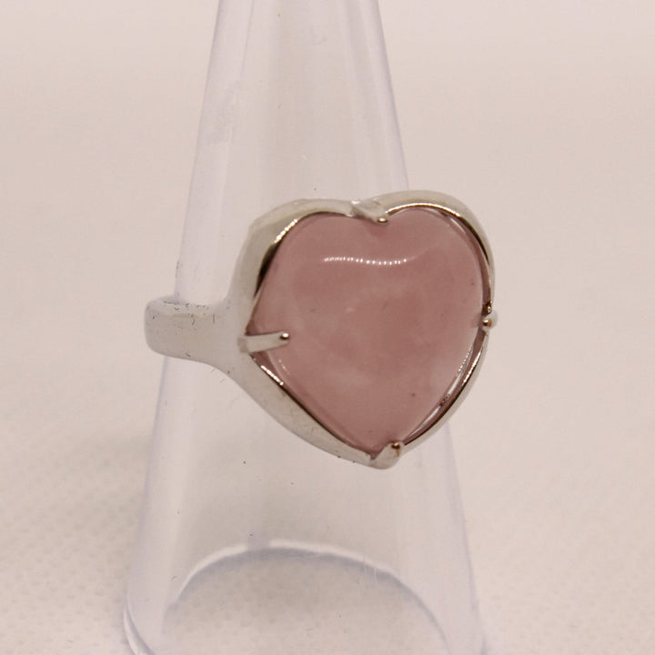 Anello a forma di cuore in cristallo di pietra naturale Olivenorma