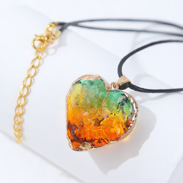Collana di cristallo di fluorite a forma di cuore creativo