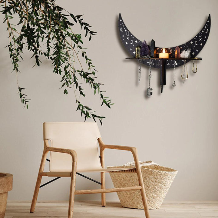 Scaffali in cristallo di strega in legno a mezzaluna Olivenorma - image 4