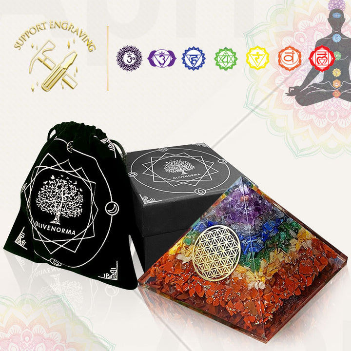 Olivenorma Chakra Fiore della vita Simbolo Orgone Piramide 