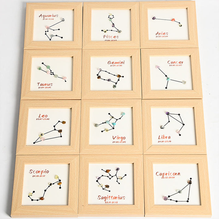 Olivenorma Zodiac Chakra Cornice per foto in pietra grezza Decorazione