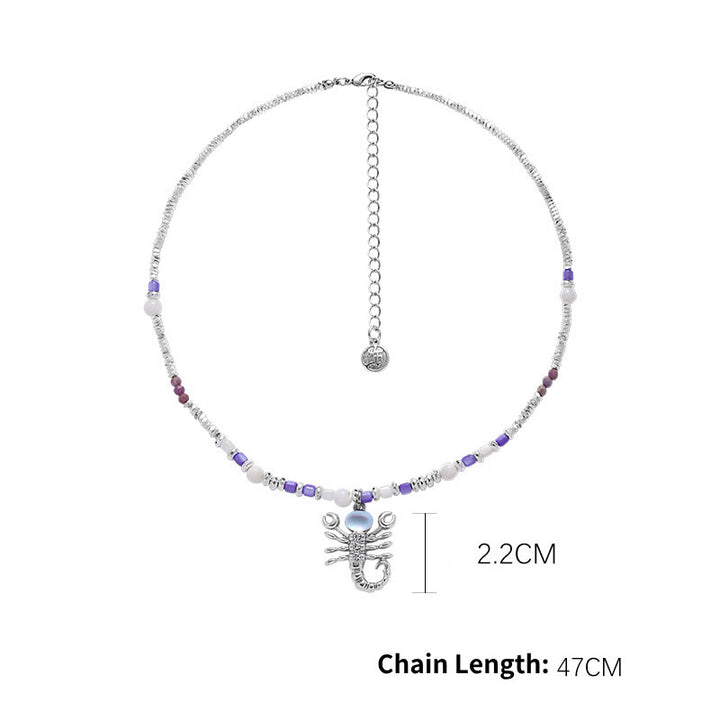 Collana in lega con ciondolo zodiacale in pietra di luna Olivenorma 