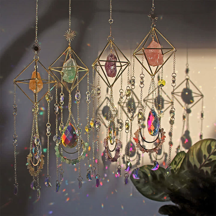 Ornamento di pietra preziosa acchiappasole in cristallo Rainbow Maker Olivenorma 