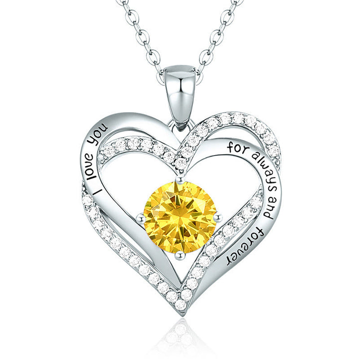 Olivenorma "Ti amo per sempre e per sempre" - Collana Birtshtone Heart