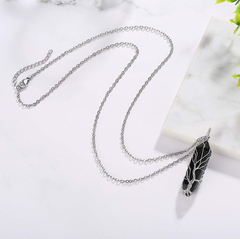 Collana in cristallo Olivenorma con pietra preziosa dell'albero della vita