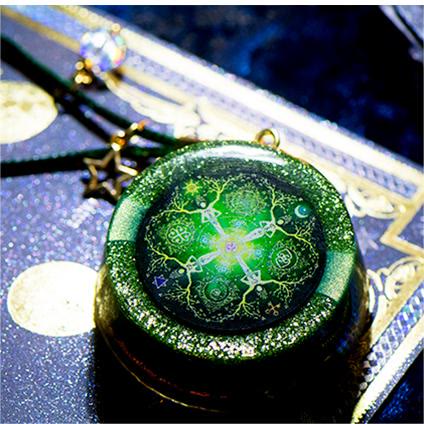 Olivenorma Stella Luna Sole Quattro Elementi Reiki Ciondolo Orgone Collana 