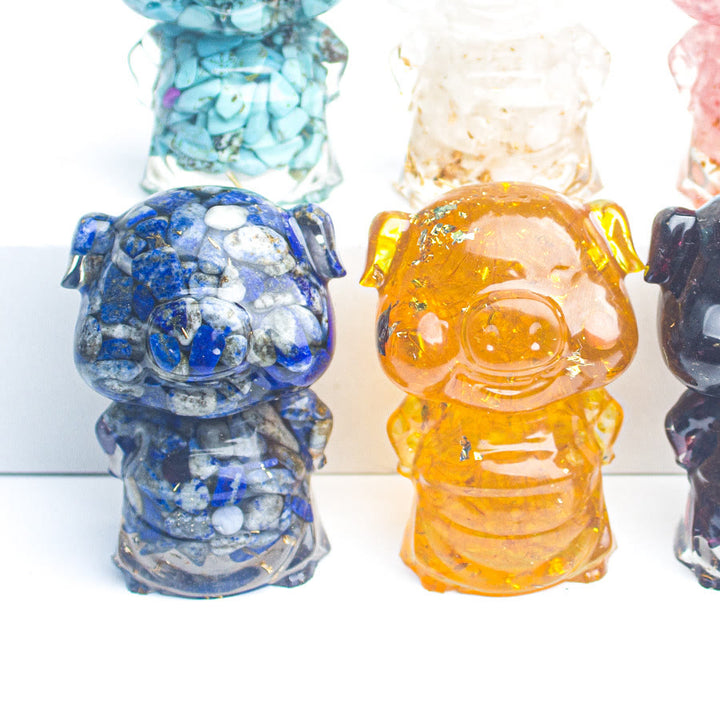 Olivenorma Piggy Decorazione con pietra preziosa portafortuna