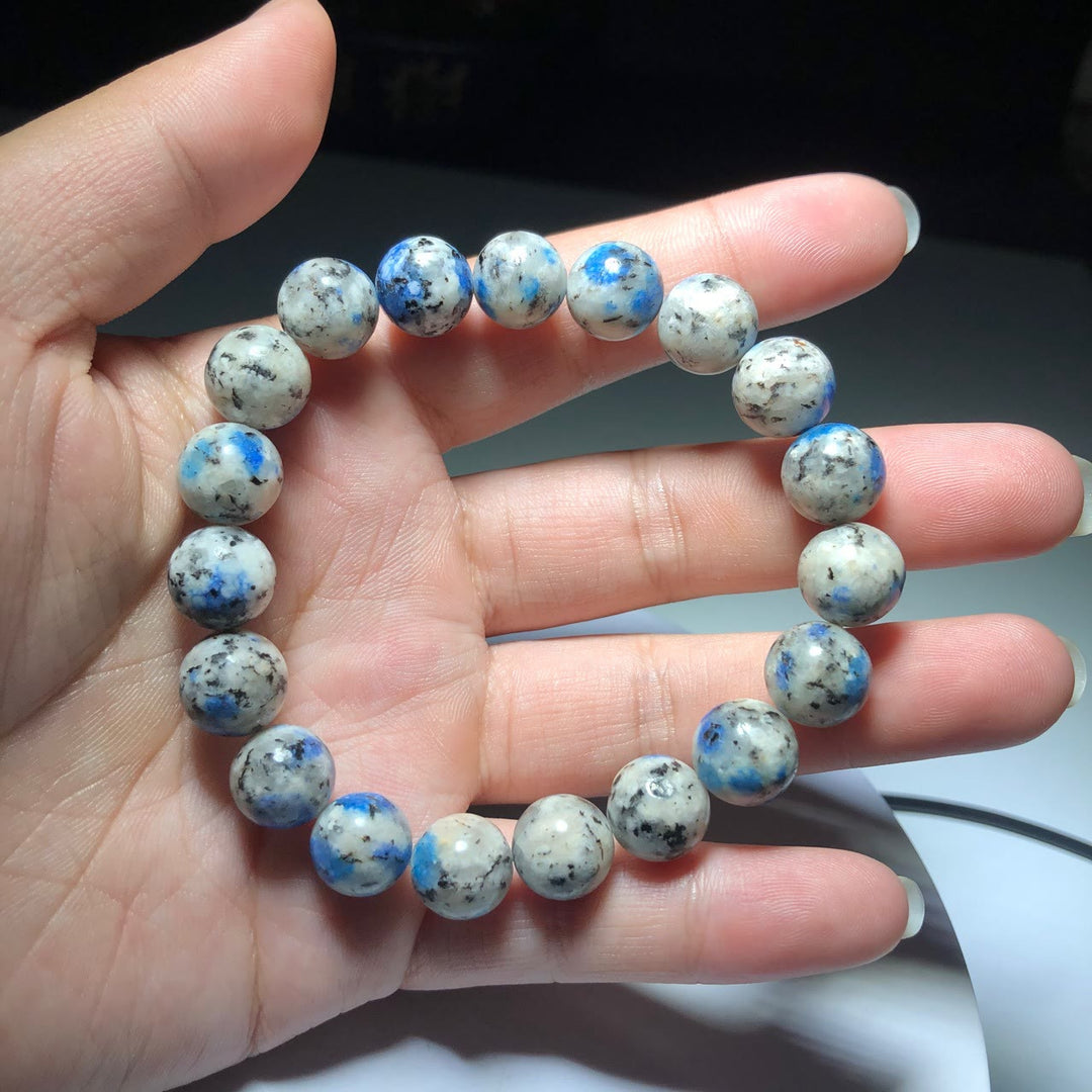 Bracciale di pietra energetica con perline di azzurrite naturale Olivenorma da 11 mm