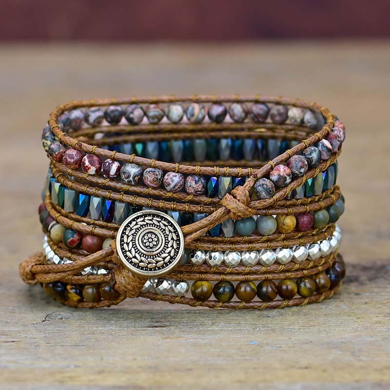 Cinturino avvolgente per Apple Watch Olivenorma Tiger Eye India Agate
