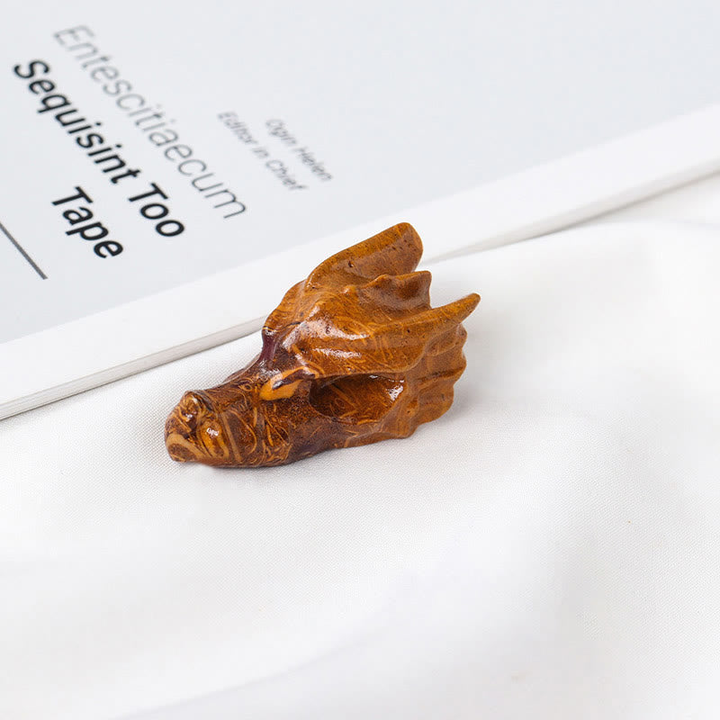 Olivenorma 1.5 pollici statua teschio drago di cristallo decorazione pietra preziosa