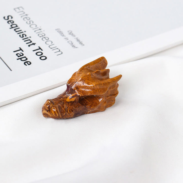 Olivenorma 1.5 pollici statua teschio drago di cristallo decorazione pietra preziosa