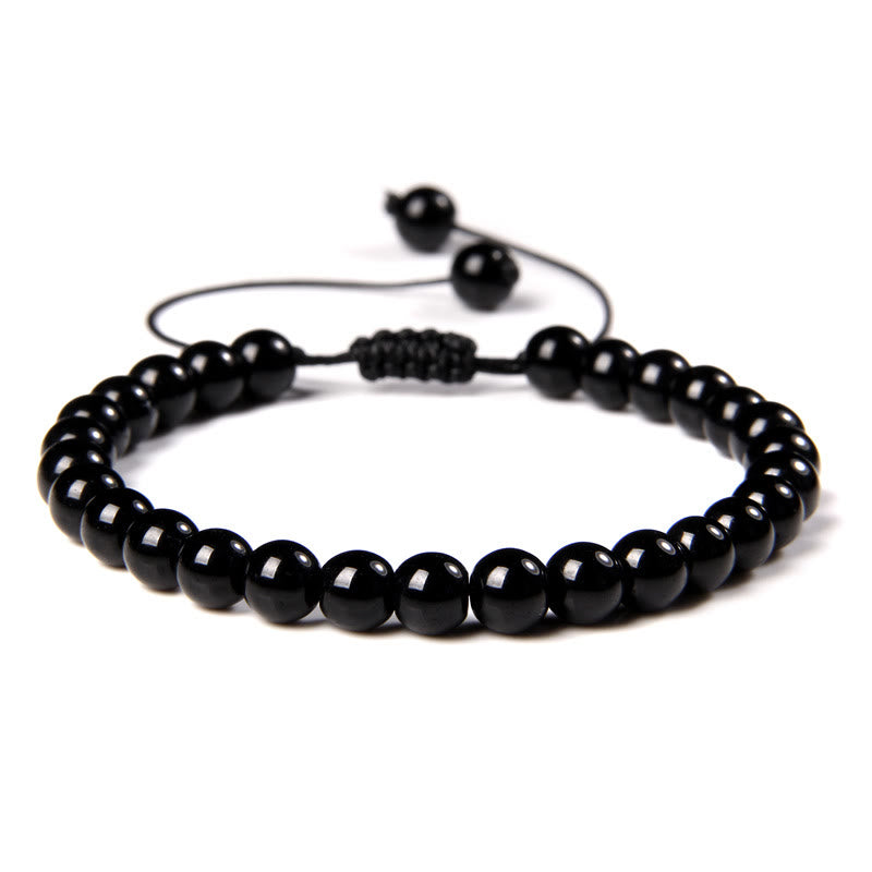Bracciale intrecciato con perline di pietra naturale Olivenorma da 6 mm 