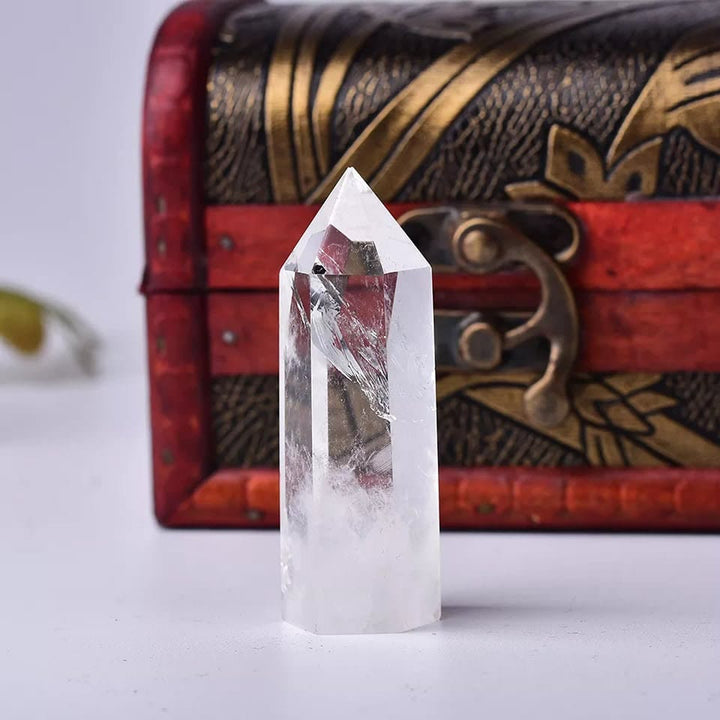 Olivenorma Set di decorazioni in pietra energetica con sette bacchette di cristallo naturale 