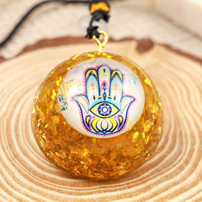 Collana Hamsa con citrino naturale curativo Olivenorma