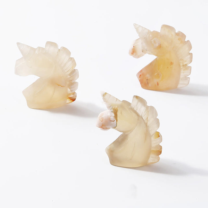 Olivenorma 2 pollici cristallo naturale unicorno figurina decorazione pietra preziosa 