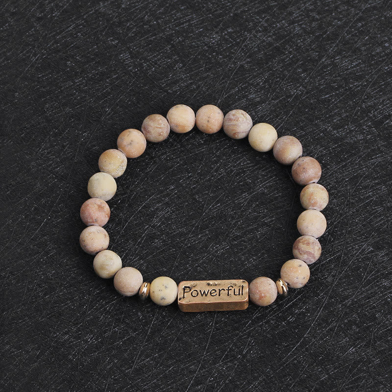 Bracciale con potente incisione Love Natural Gemstone Olivenorma