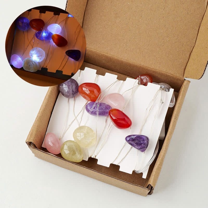 Olivenorma Lampada in pietre lucide di cristallo naturale per l'atmosfera natalizia