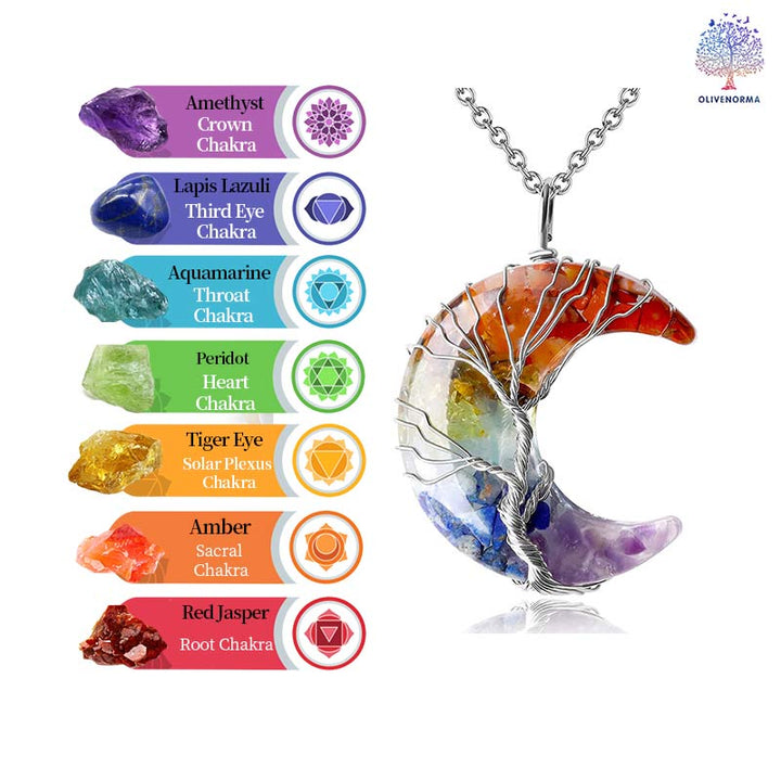 Collana con luna e chakra naturale Olivenorma