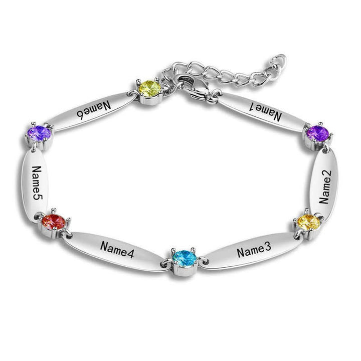 Bracciale con nomi di famiglia e pietre portafortuna Olivenorma