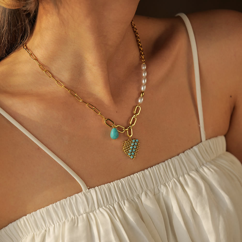 Olivenorma Gioielli in acciaio inossidabile color oro 18K Anello collana 