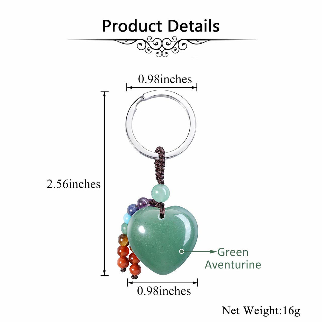 Portachiavi a forma di cuore in cristallo naturale Olivenorma