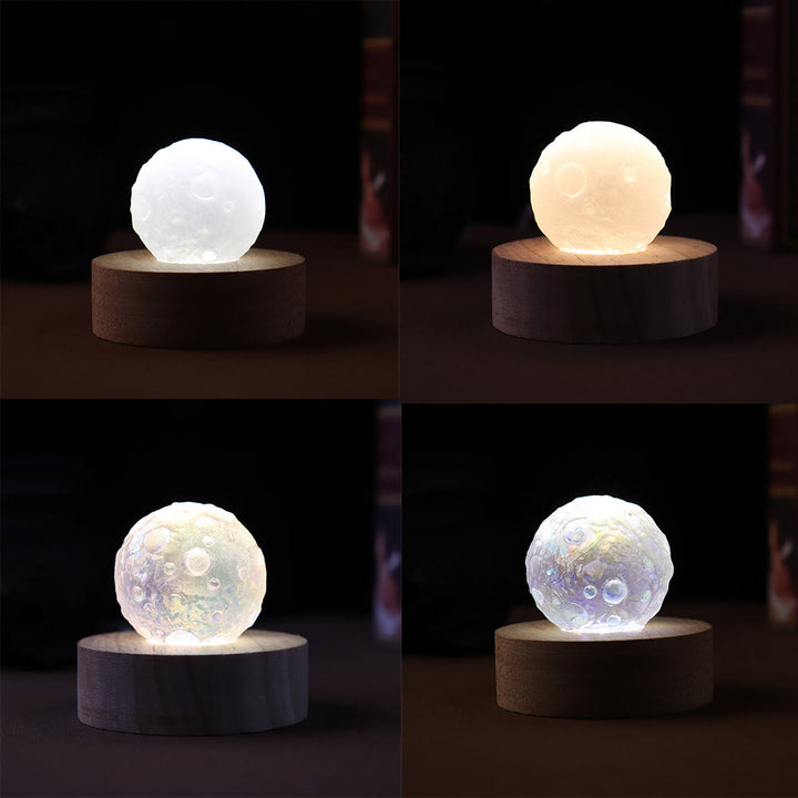 Olivenorma Lampada in cristallo trasparente a forma di luna elettroplaccata