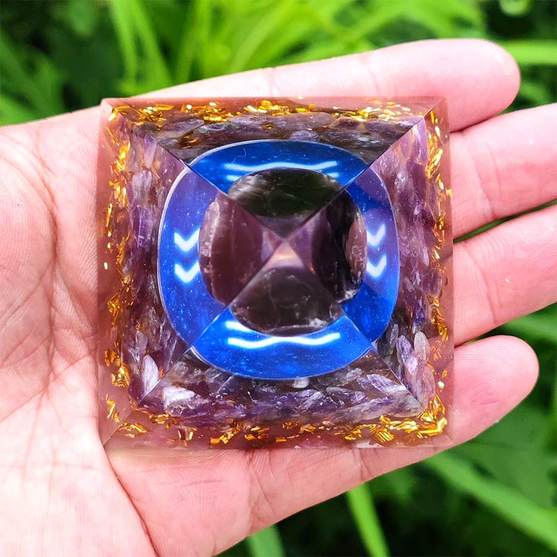 Olivenorma Ametista Acquario Zodiaco Orgone Piramide 