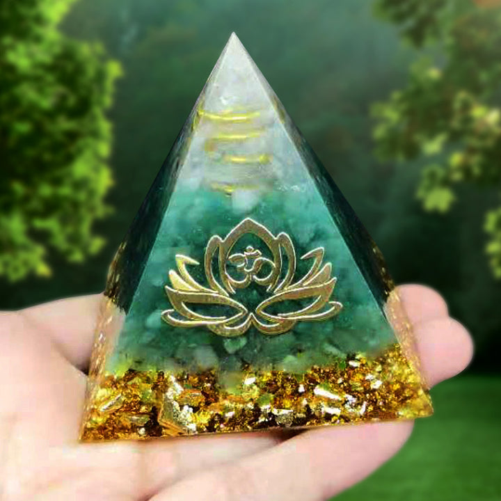 Piramide di orgone di loto di avventurina verde Olivenorma
