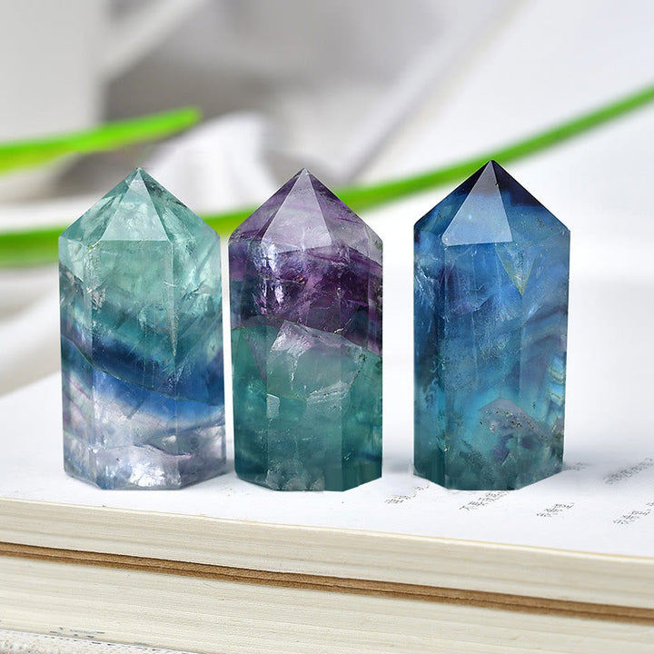 Bacchette di cristallo di fluorite arcobaleno Olivenorma 