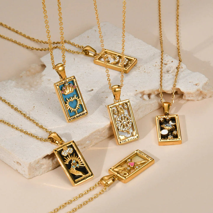 Olivenorma "Sun Lovers Star Moon" Tarocchi Collana Segno 