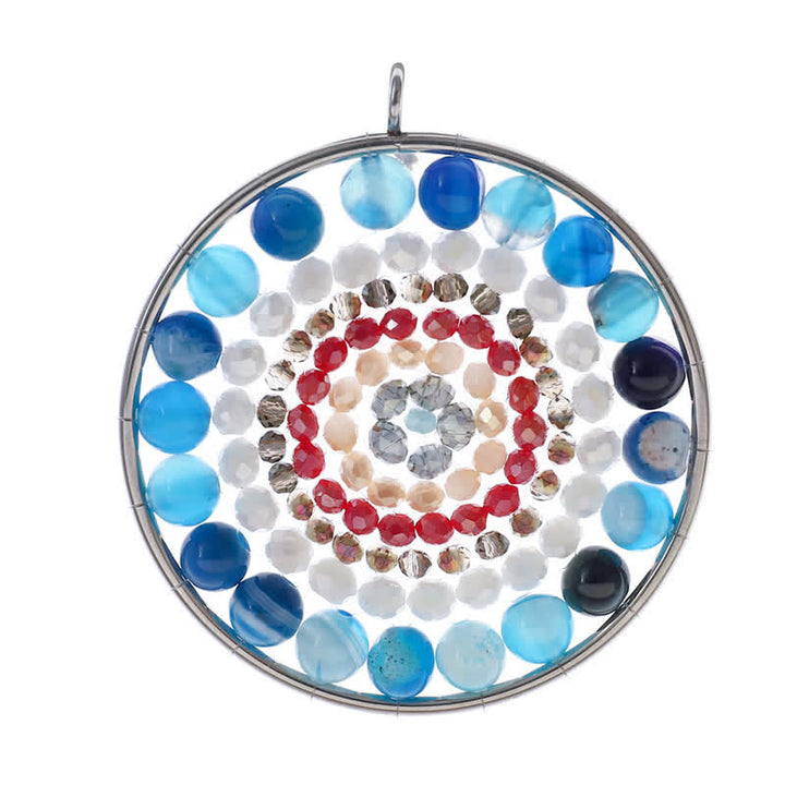 Collana di cristallo con ciondolo rotondo con fiore di datura di Olivenorma