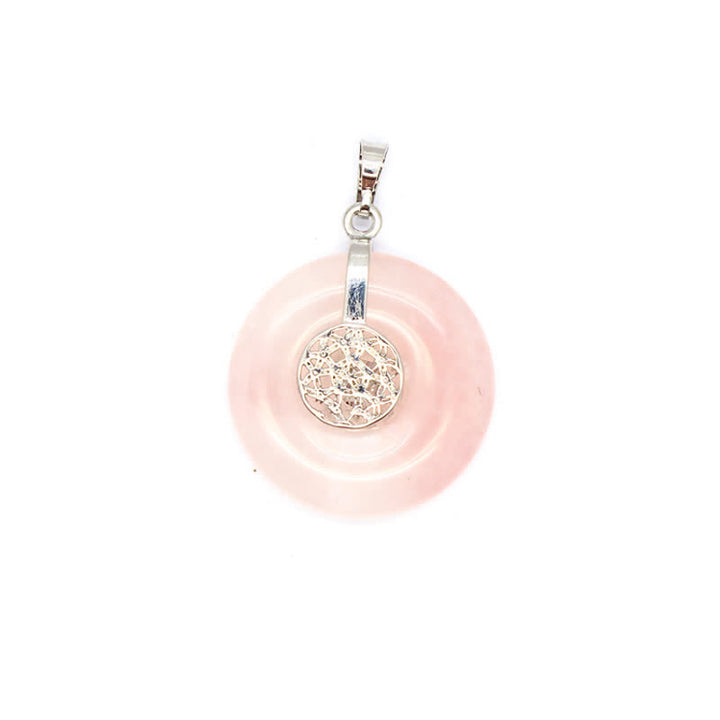 Collana con fibbia della pace in cristallo naturale Olivenorma e albero della vita
