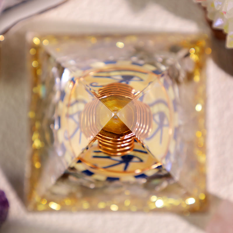 Olivenorma Tiger Eye Labradorite Occhio di Horus Piramide di Orgone
