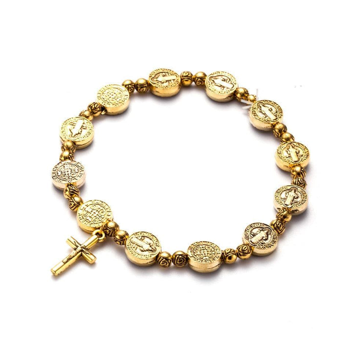 Olivenorma Braccialetto Croce Cristianesimo Gesù Argento Dorato