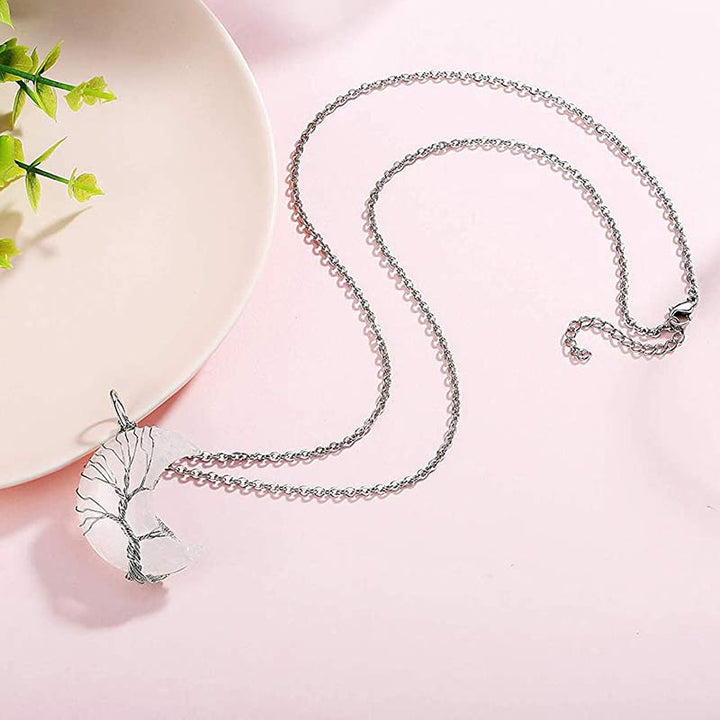 Collana con luna in cristallo naturale Olivenorma