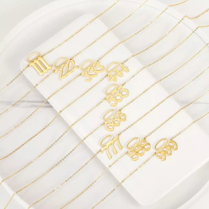 Collana con numero di angelo fortunato Olivenorma con apertura ad angelo 