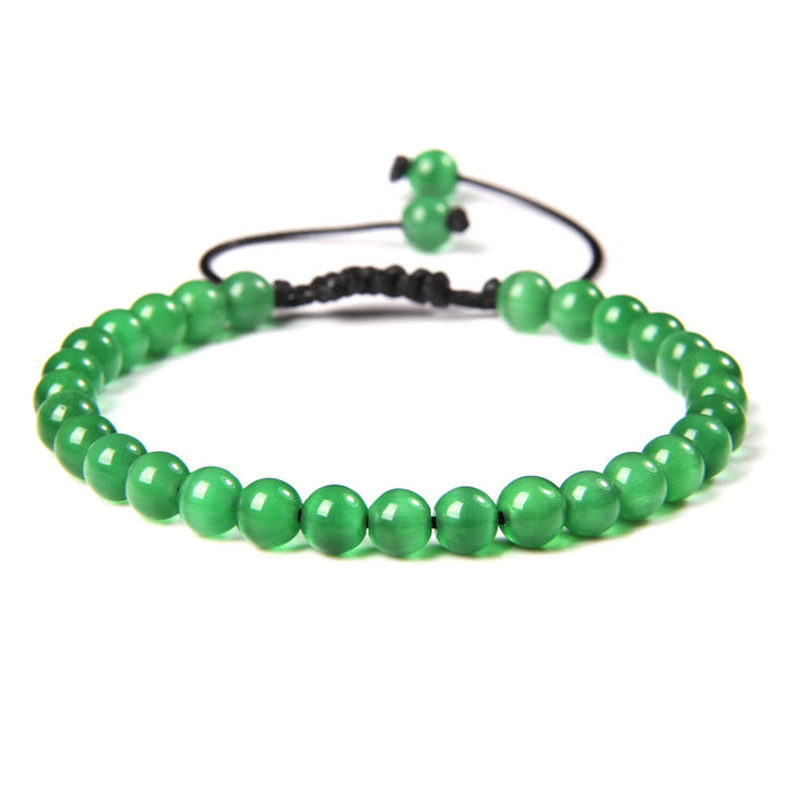 Bracciale intrecciato con perline di pietra naturale Olivenorma da 6 mm 