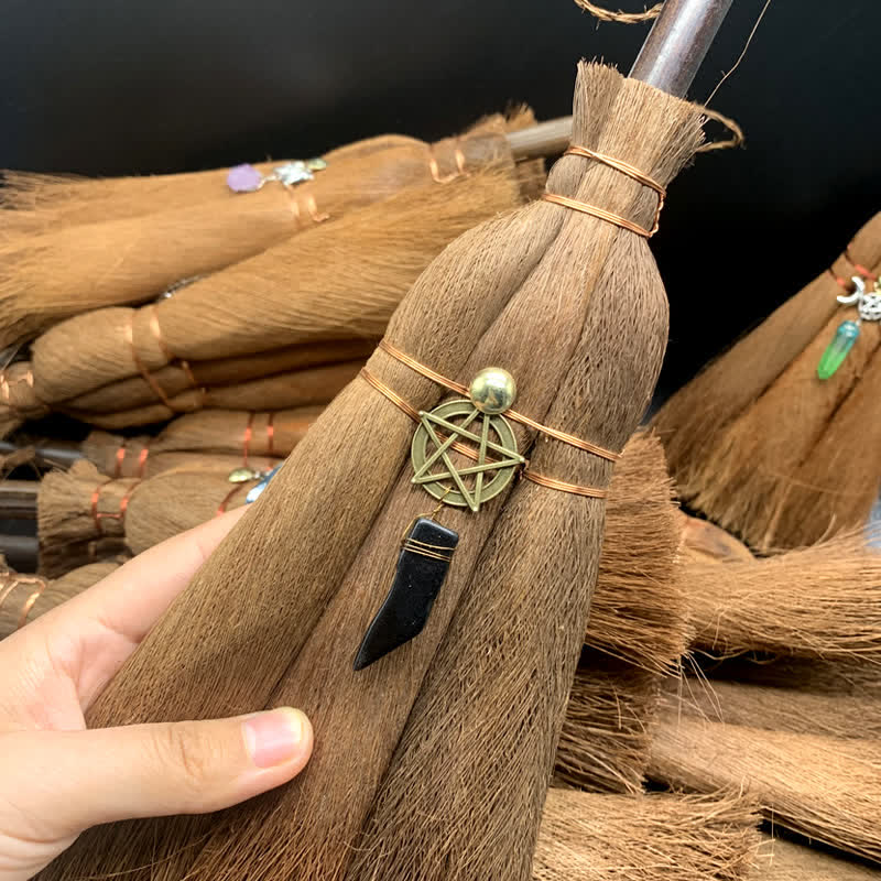 Ornamento a forma di stella di scopa di paglia di cristallo Olivenorma